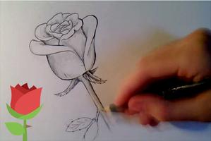 ✏️🌷How to draw a rose and flowers step by step Affiche
