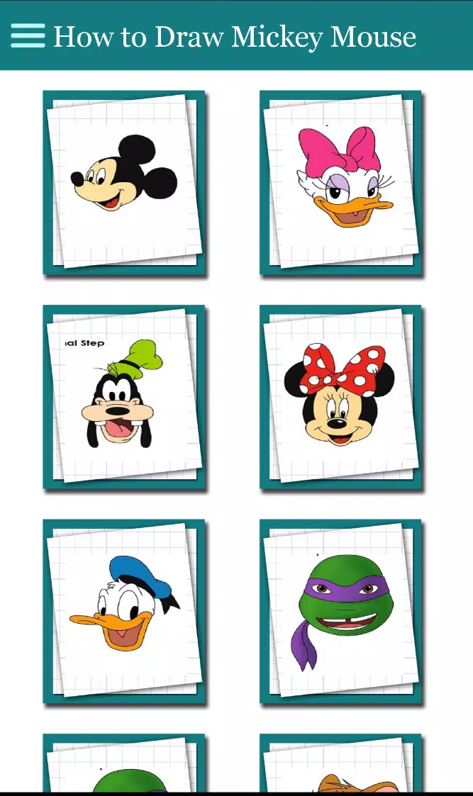Drawing Cartoon Characters - Step By Step Guide APK pour Android Télécharger