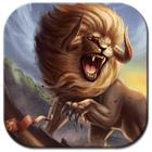 féroce chasse roi Lion thème icône