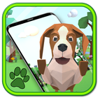 3D Cute puppy theme&Lovely dog wallpaper آئیکن