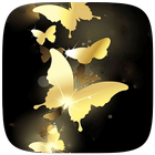 Gold Butterfly Live wallpaper icône