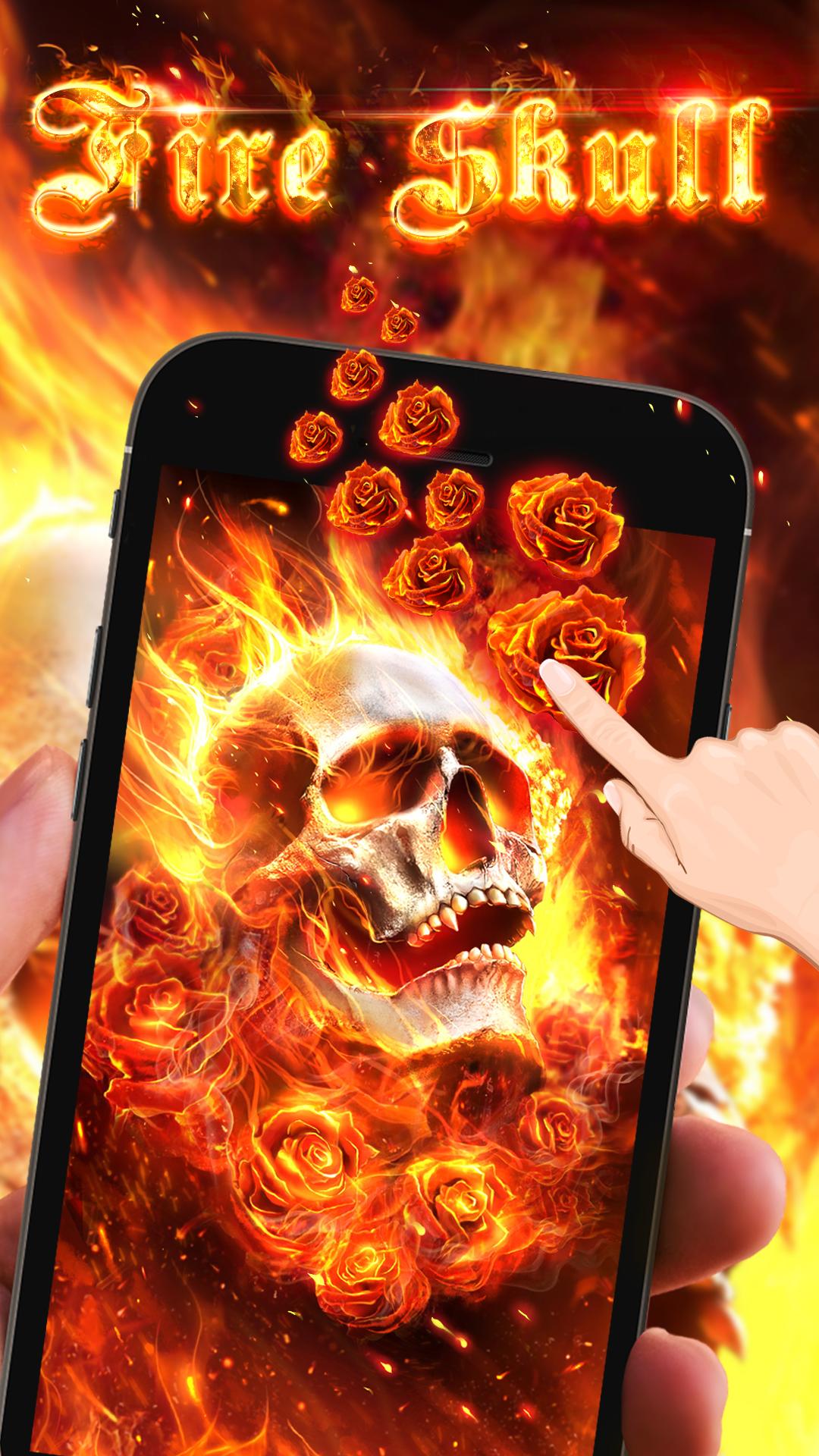 Android 用の 炎の頭蓋骨 スカル ライブ壁紙 Apk をダウンロード