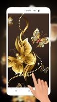 Beautiful Golden Butterfly Live Wallpaper 截图 2