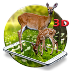 White Deer 3D Live wallpaper icône