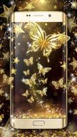 Mariposa de oro papel pintado en vivo Poster