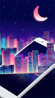 Foreign neon City Live wallpaper poster