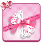 Glittering Pink Bowknot Live Wallpaper آئیکن