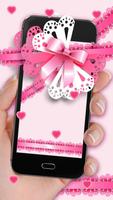 Glittering Pink Bowknot Live Wallpaper-poster