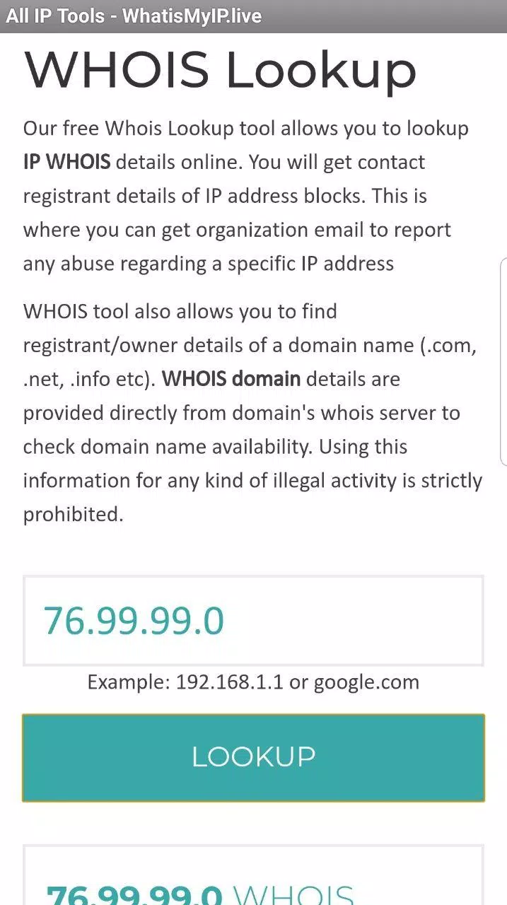 IP WHOIS Lookup Tool - Find IP Address Owner Information