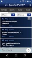 Live Score for IPL 2017 capture d'écran 1