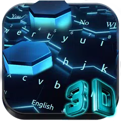 download Tastiera 3D Live Blue Hexagon APK