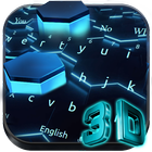 3D Live Blue Hexagon Keyboard icône