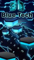 3D Live Blue Hexagon Keyboard Cartaz