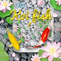 Live 3D Koi Fish Keyboard Theme Affiche