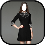 Women Dress Fashion - Black Color ikona