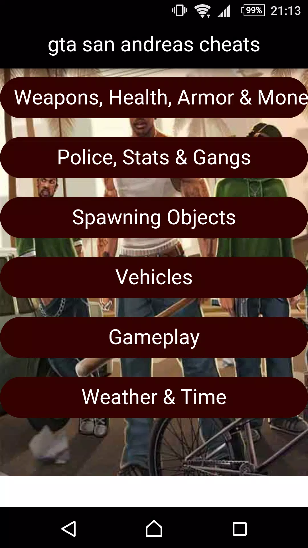 Download do APK de Cheat Code for GTA SanAndreas para Android