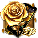 3D Luxury Gold Rose Theme APK