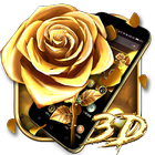 3D Luxury Gold Rose Theme আইকন