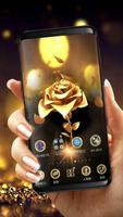 3D Luxury Gold Rose Theme 截图 2