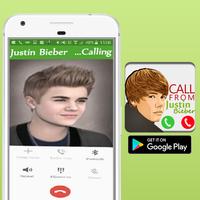 Fake Call Justin Bieber Joke تصوير الشاشة 3