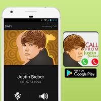 Fake Call Justin Bieber Joke تصوير الشاشة 1