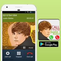 Fake Call Justin Bieber Joke تصوير الشاشة 2