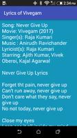 Lyrics of Vivegam screenshot 3