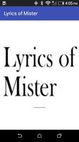 Lyrics of Mister โปสเตอร์