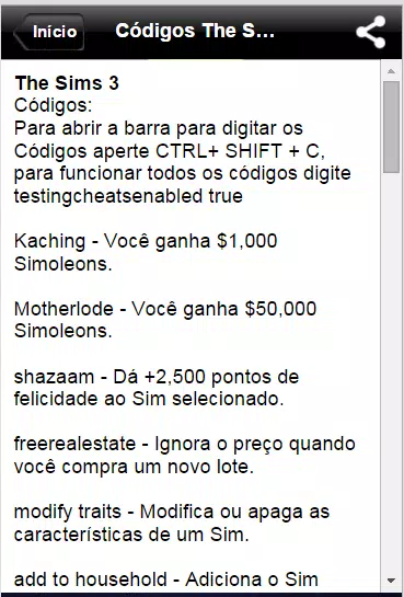 Códigos The Sims 4 Cheats, Manhas e Trapaças de Todas As