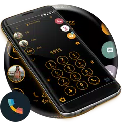 Theme Dialer CircleBlackOrange APK download