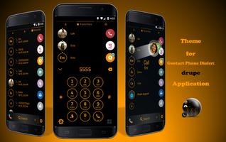 Theme Dialer CircleBlackOrange الملصق