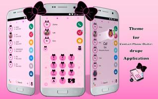 Theme Dialer Ribbon Black Pink الملصق