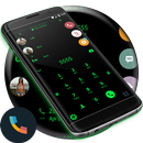 Theme Dialer Flat Black Green APK