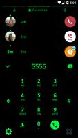 Flat Black Green Dialer Theme imagem de tela 1