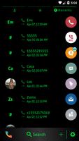 Flat Black Green Dialer Theme تصوير الشاشة 3