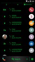 Flat Black Green Dialer Theme captura de pantalla 3