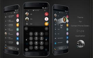 Leather Black Phone Dial Theme Affiche