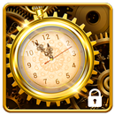 3D Golden Analog Clock lock screen APK