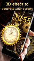 3D Golden Analog Clock lock screen bài đăng