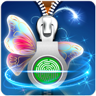 Fingerprint Lock Screen with Butterfly Zipper ícone