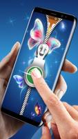 Fingerprint Lock Screen with Butterfly Zipper imagem de tela 2