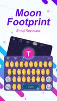 Poster Moon Footprint Theme&Emoji Keyboard