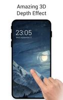 Moonlght Snowy Mountain Depth Live Wallpaper3d โปสเตอร์