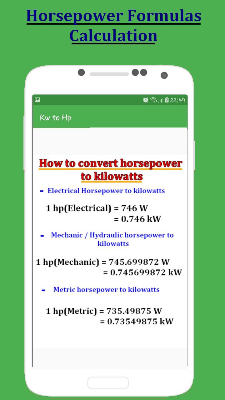 Kw to HP Convert Calculator for Android - APK Download