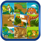 Juego de rompecabezas dinosaurios icono