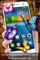 Real 3D Butterfly in Screen الملصق