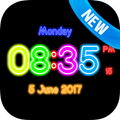 Neon Clock Digital Live Screen Widget LED Pro