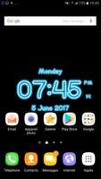 Neon Clock Digital Live Screen Widget LED Pro poster