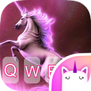 Thème clavier Magic Unicorn rose pour les filles APK