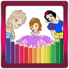 Coloring book for princess آئیکن